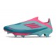Bota Adidas F50 + Sin Cordones FG Flash Agua Rosa Lúcido Lucid Cyan