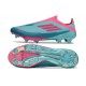 Bota Adidas F50 + Sin Cordones FG Flash Agua Rosa Lúcido Lucid Cyan