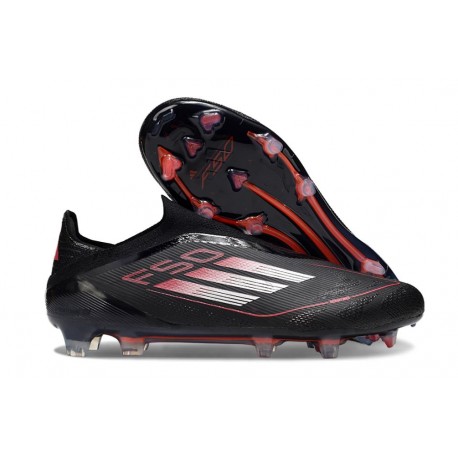 Zapatos Adidas F50 Elite Laceless FG Negro Rojo