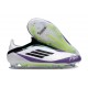 Zapatos Adidas F50 Elite Laceless FG X Messi Ftwr Blanco Negro Morado Unity