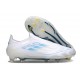 Zapatos Adidas F50 Elite Laceless FG Blanco Perla Met Azul