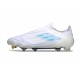 Zapatos Adidas F50 Elite Laceless FG Blanco Perla Met Azul