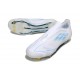 Zapatos Adidas F50 Elite Laceless FG Blanco Perla Met Azul