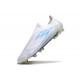Zapatos Adidas F50 Elite Laceless FG Blanco Perla Met Azul
