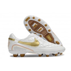 Botas Nike Tiempo Legend 10 Elite FG Ronaldo Blanco Dorado
