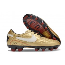 Botas Nike Tiempo Legend 10 Elite FG Ronaldo Dorada Blanco