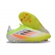 Bota de Fútbol Adidas F50 Elite Sin Cordones FG Blanco Amarillo Naranja
