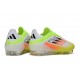 Bota de Fútbol Adidas F50 Elite Sin Cordones FG Blanco Amarillo Naranja