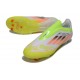 Bota de Fútbol Adidas F50 Elite Sin Cordones FG Blanco Amarillo Naranja