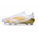 Bota de Fútbol Adidas F50 Elite Sin Cordones FG Blanco Met Dorado