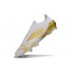 Bota de Fútbol Adidas F50 Elite Sin Cordones FG Blanco Met Dorado