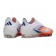 Bota de Fútbol Adidas F50 Elite Sin Cordones FG Ftwr Blanco Rojo Azul Lúcido