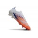 Bota de Fútbol Adidas F50 Elite Sin Cordones FG Ftwr Blanco Rojo Azul Lúcido