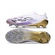 Bota de Fútbol Adidas F50 Elite Sin Cordones FG Blanco Negro Violeta