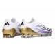 Bota de Fútbol Adidas F50 Elite Sin Cordones FG Blanco Negro Violeta