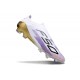 Bota de Fútbol Adidas F50 Elite Sin Cordones FG Blanco Negro Violeta