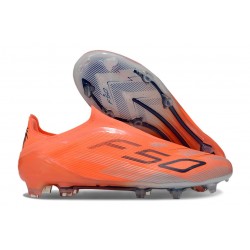 Bota de Fútbol Adidas F50 Elite Sin Cordones FG Naranja Negro