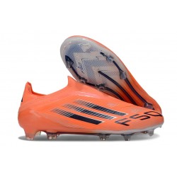 Bota de Fútbol Adidas F50 Elite Sin Cordones FG Naranja Negro