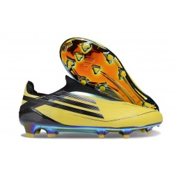 Bota de Fútbol Adidas F50 Elite Sin Cordones FG Amarillo Negro