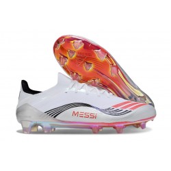 Adidas Bota F50 Elite FG X MESSI Ftwr Blanco Rojo Lúcido Plateado Met.