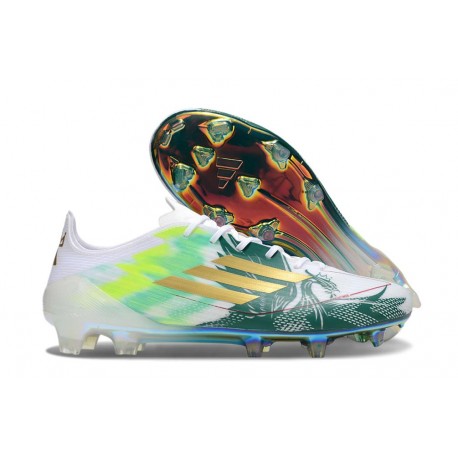 Adidas Bota F50 Elite FG Blanco Verde Dorado