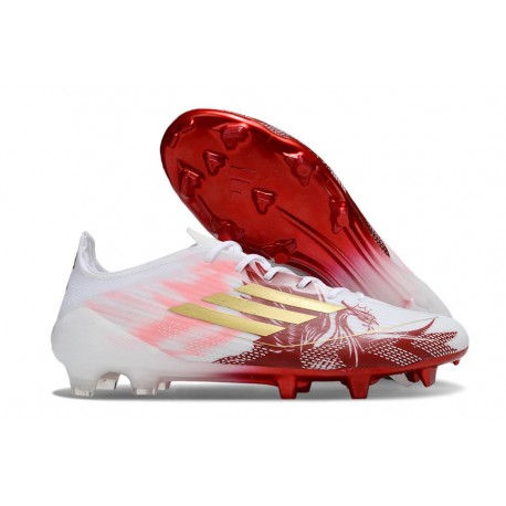 Adidas Bota F50 Elite FG Blanco Rojo Dorado