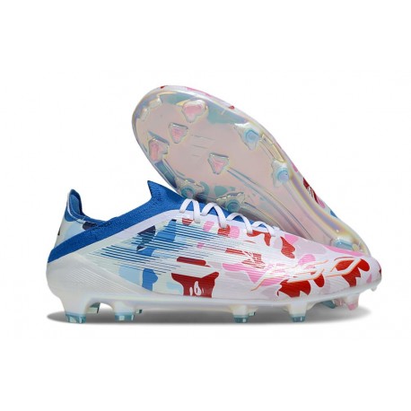 Adidas Bota F50 Elite FG Blanco Rosa Azul