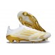 Zapatilla Adidas F50 + Elite FG Blanco Met Dorado