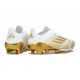 Zapatilla Adidas F50 + Elite FG Blanco Met Dorado
