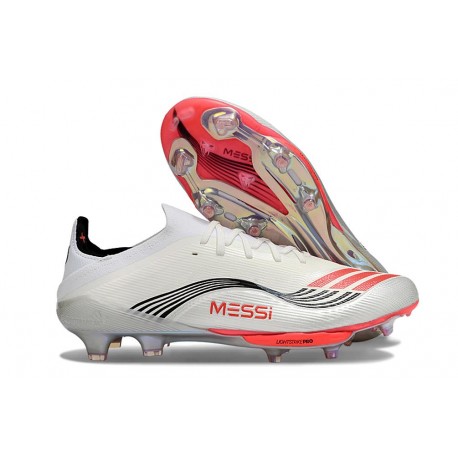 Adidas F50 + Elite FG X MESSI Ftwr Blanco Rojo Lúcido Plateado Met.