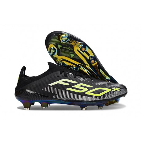 Zapatilla Adidas F50 + Elite FG Negro Hierro Met. Limón Lúcido