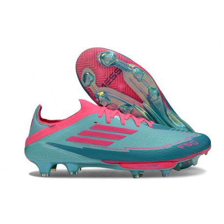 Zapatilla Adidas F50 + Elite FG Flash Agua Rosa Lúcido Lucid Cyan