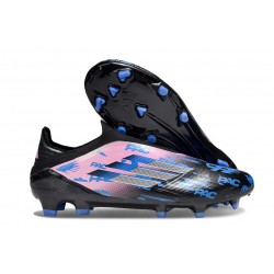 Bota de Fútbol Adidas F50 Elite Sin Cordones FG Negro Rosa Azul