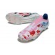 Bota de Fútbol Adidas F50 Elite Sin Cordones FG Blanco Rosa Rojo Azul