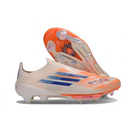 Bota Adidas F50 + Sin Cordones FG Naranja Azul