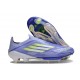 Bota Adidas F50 + Sin Cordones FG Violeta Tone Limón Lúcido Morado Rush
