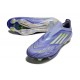 Bota Adidas F50 + Sin Cordones FG Violeta Tone Limón Lúcido Morado Rush