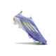 Bota Adidas F50 + Sin Cordones FG Violeta Tone Limón Lúcido Morado Rush