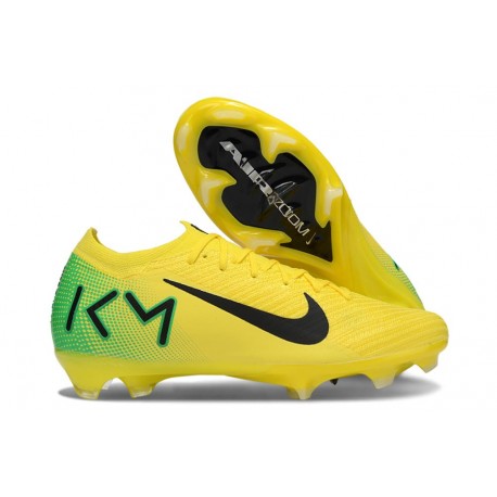 Botas de Futbol Nike Mercurial Vapor XVI Elite FG Mbappe Amarillo Verde Negro