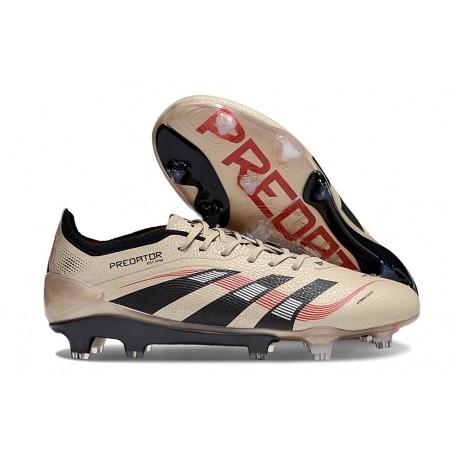 Botines de Futbol adidas Predator Elite FG Platino Met Negro Rojo