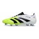 Botines de Futbol adidas Predator Elite FG Ftwr Blanco Negro Limón Lúcido