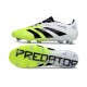 Botines de Futbol adidas Predator Elite FG Ftwr Blanco Negro Limón Lúcido