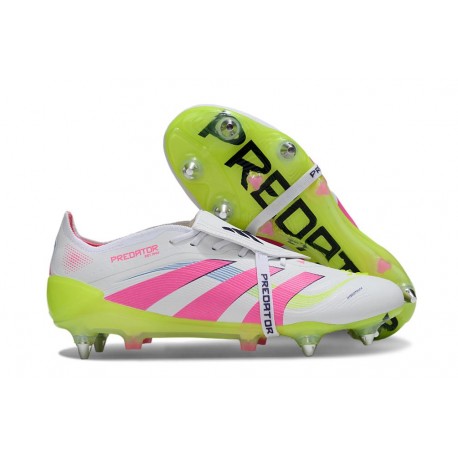 adidas Predator Fold-over Tongue Elite SG Blanco Rosa Amarillo