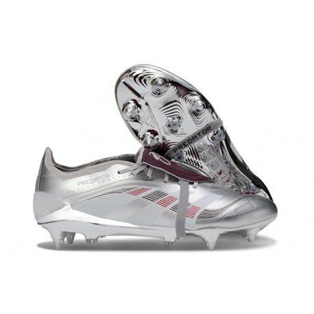 adidas Predator Fold-over Tongue Elite SG Plateada Rojo