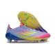 Zapatos de Fútbol adidas F50 Elite SG Azul Fusion Limón Lúcido Rosa Lúcido