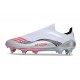 Zapatillas adidas F50 Elite Laceless SG X MESSI Ftwr Blanco Rojo Lúcido Plateado Met.