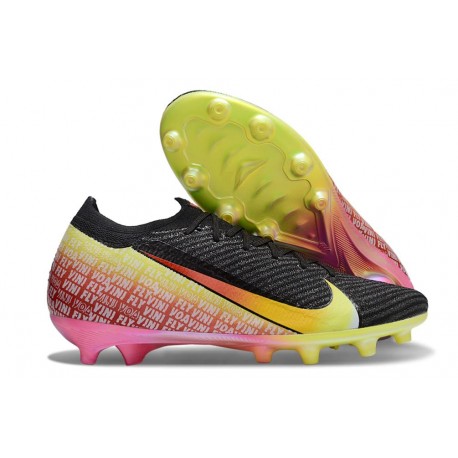Botas Nike Mercurial Vapor 16 Elite AG-Pro Negro Amarillo Rojo Verde