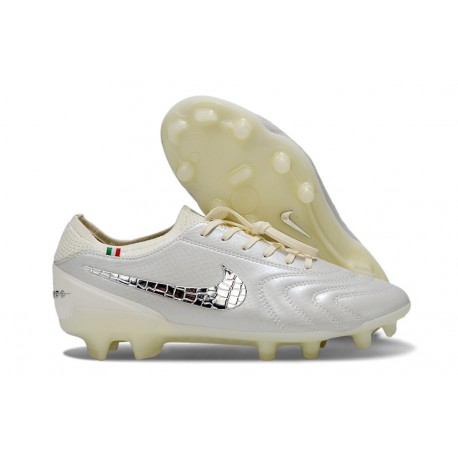 Botas Nike Tiempo Legend 10 Elite FG Blanco Plateado