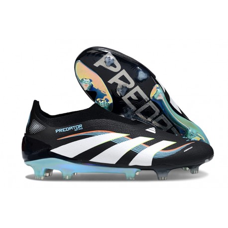 adidas Predator 25 Elite Laceless FG Negro Blanco Azul