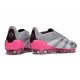 Botines de Futbol adidas Predator Elite FG Gris Blanco Rosa